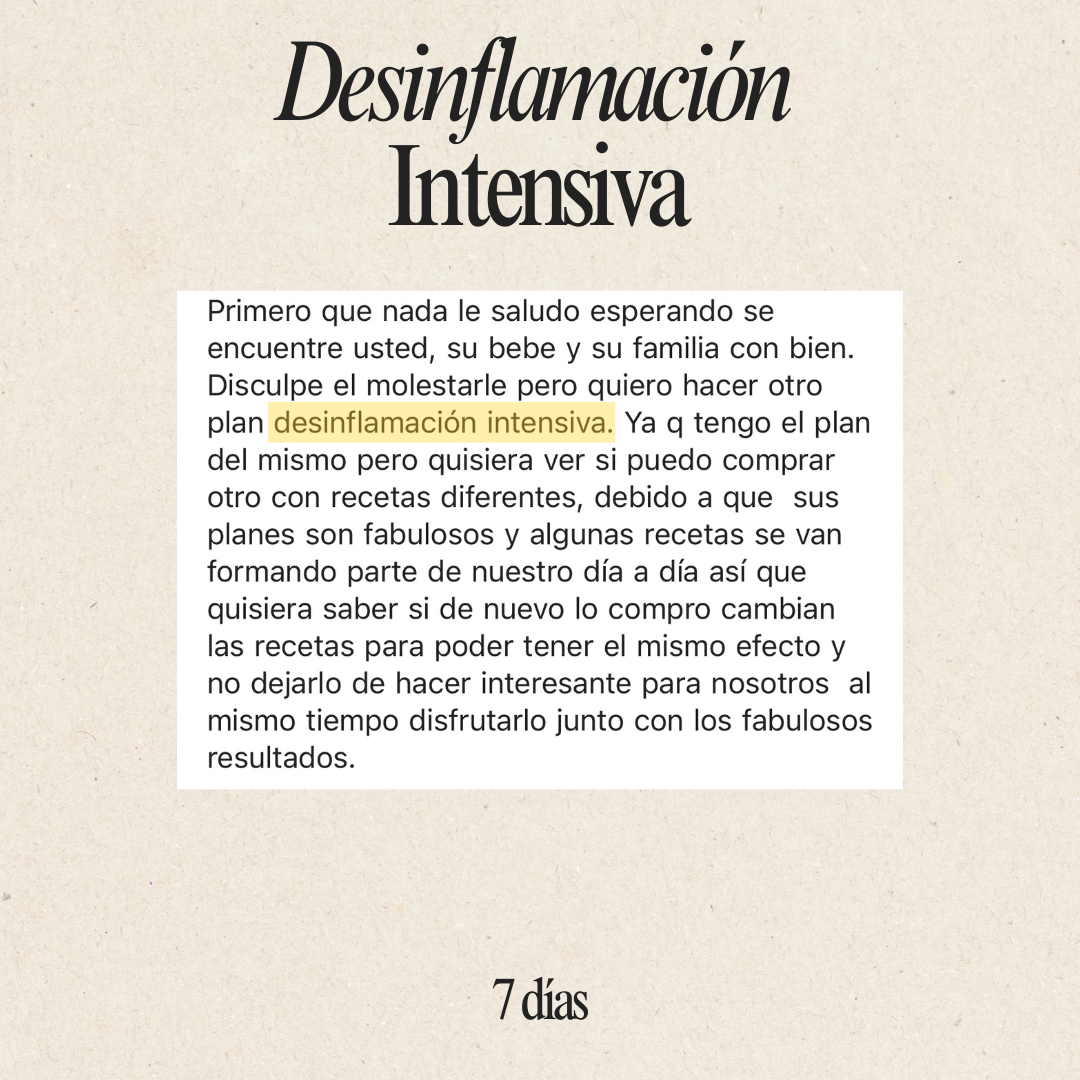 Desinflamación Intesiva 7 días