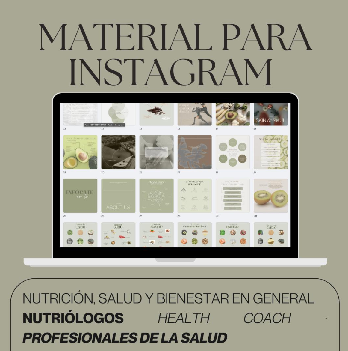 Pack de Material para Instagram en Nutrición y Salud