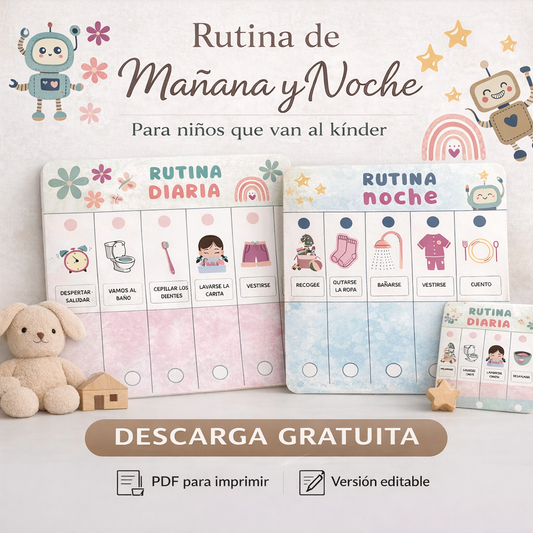 RUTINA DIARIA mañana y noche (Toddler y Kinder)